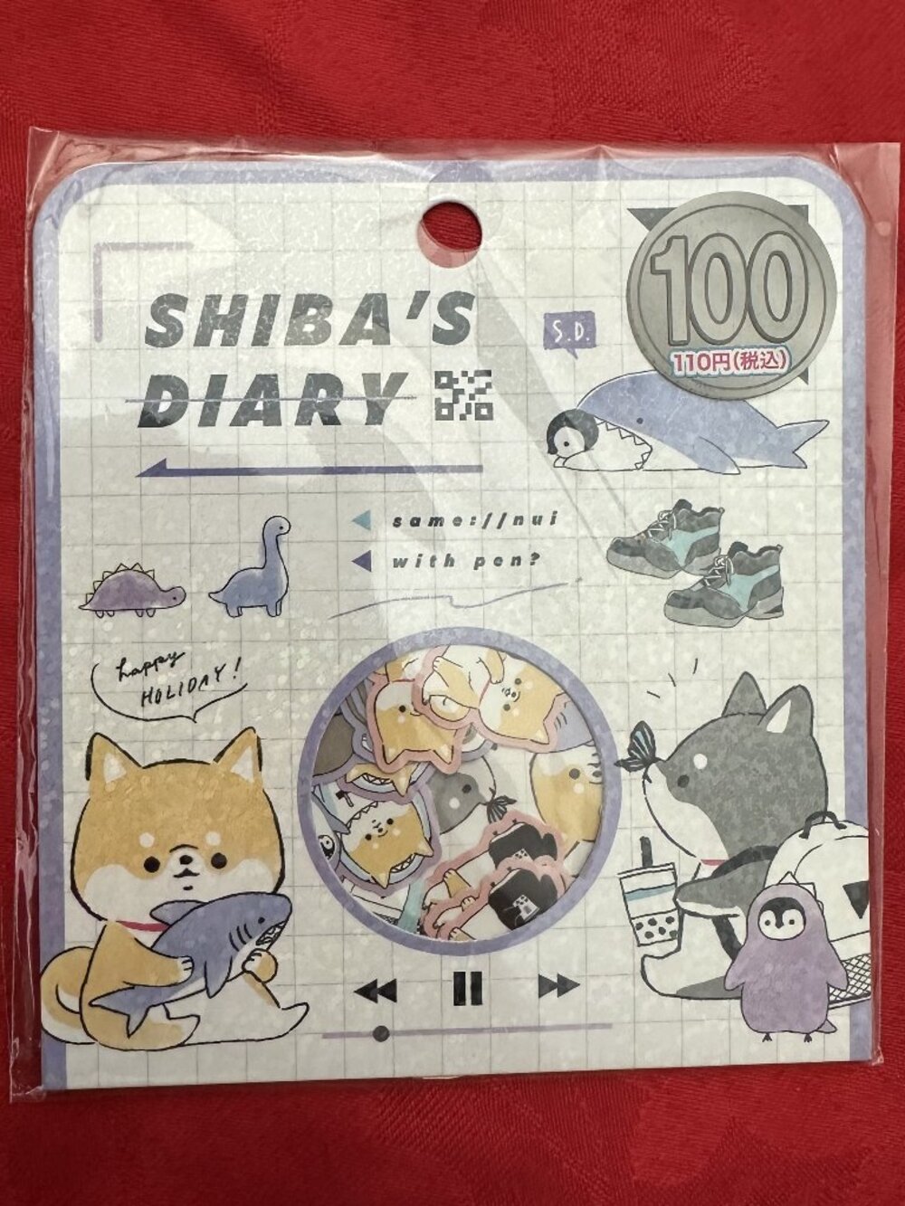 3 For $27 - KAMIO JAPAN "Shiba's Diary" Shark & Pen Flake Stickers